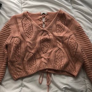 Pink cropped sweater